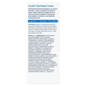 CeraVe Eye Repair Cream 0.5 oz tube for dark circles and puffiness