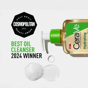 CeraVe Hydrating Foaming Oil Cleanser bottle for dry skin