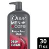 Dove Men+Care Exfoliating Deep Clean 30 oz body and face wash pump bottle