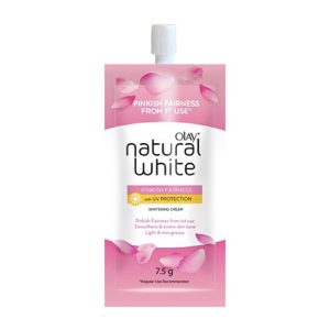 Olay Natural White Pinkish Fairness Cream 7.5g sachet for instant glow
