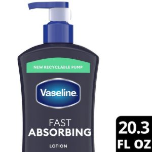 Vaseline Men Fast Absorbing 3 in 1 Body Face and Hands Lotion 20.3 fl oz bottle